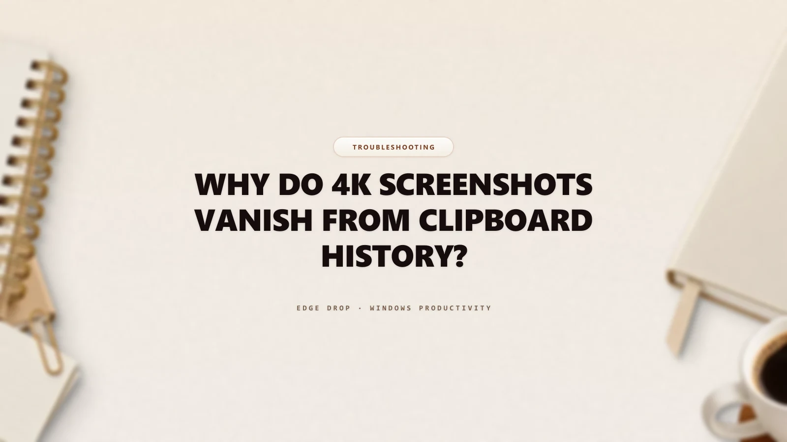 Why Do 4K Screenshots Vanish From Clipboard History? — Edge Drop Guide