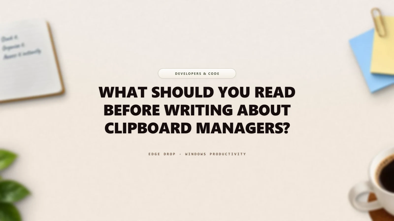 What Should You Read Before Writing About Clipboard Managers? — Edge Drop Guide