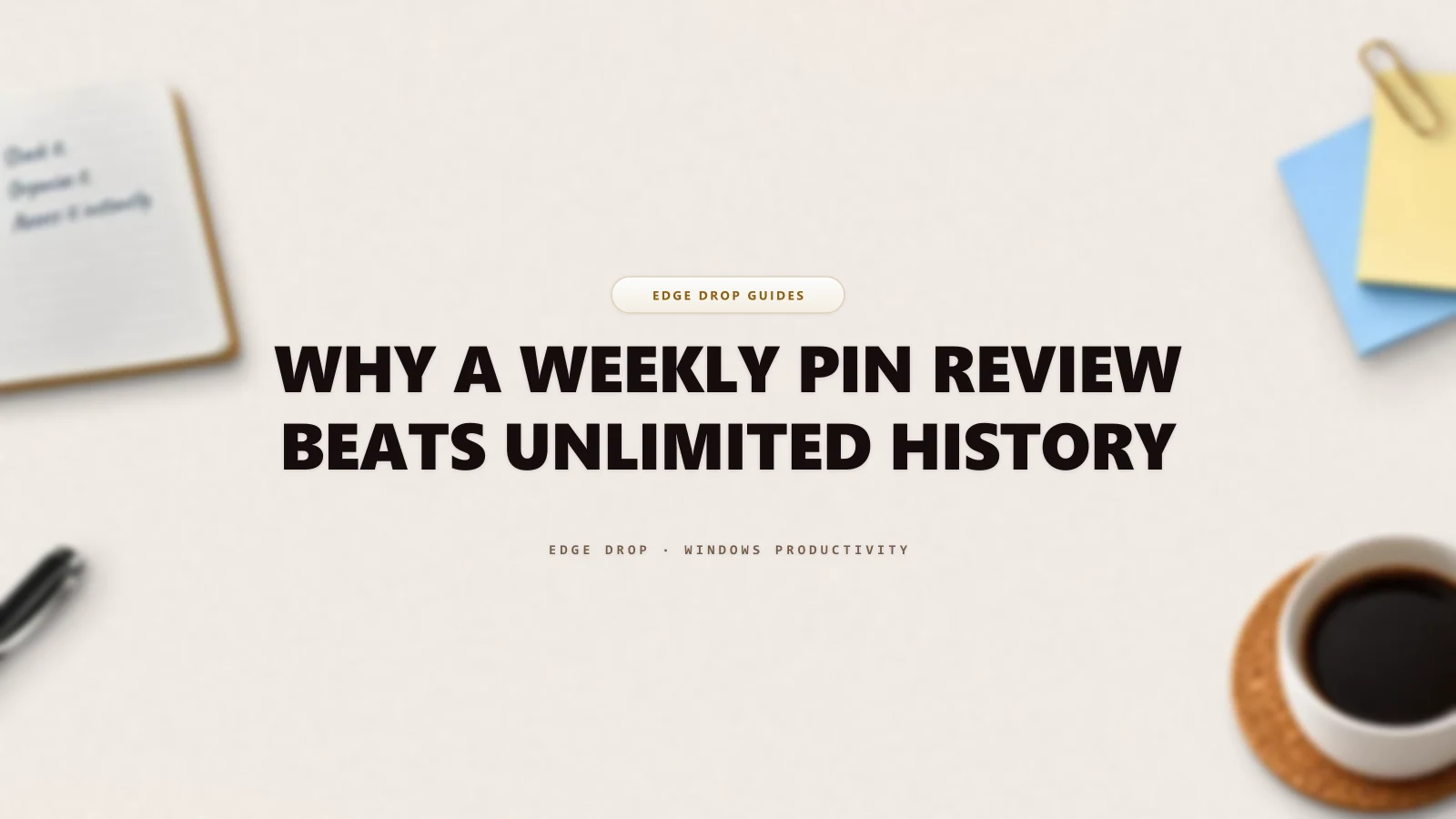 Why a Weekly Pin Review Beats Unlimited History — Edge Drop Guide