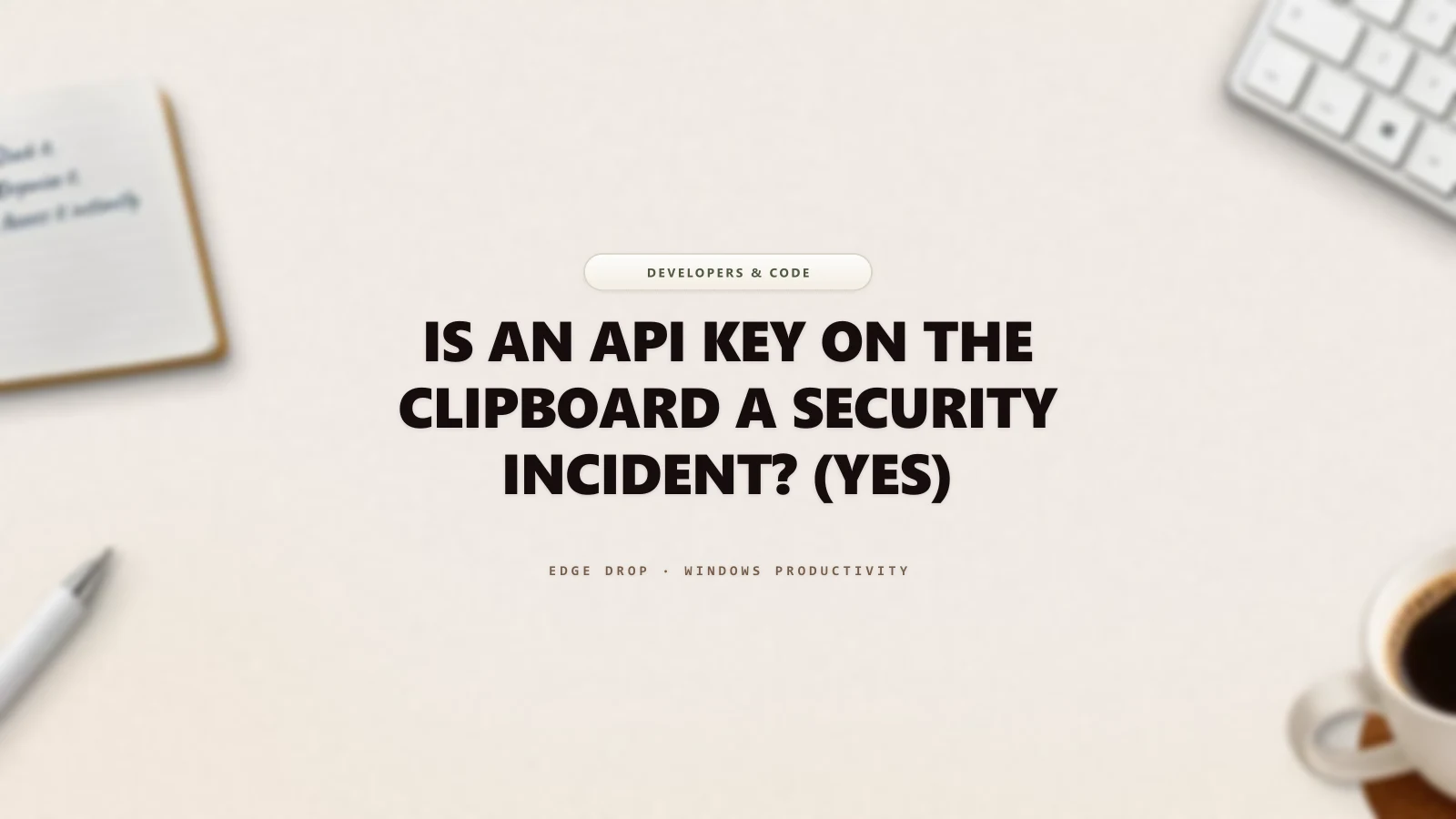 Is an API Key on the Clipboard a Security Incident? (Yes) — Edge Drop Guide