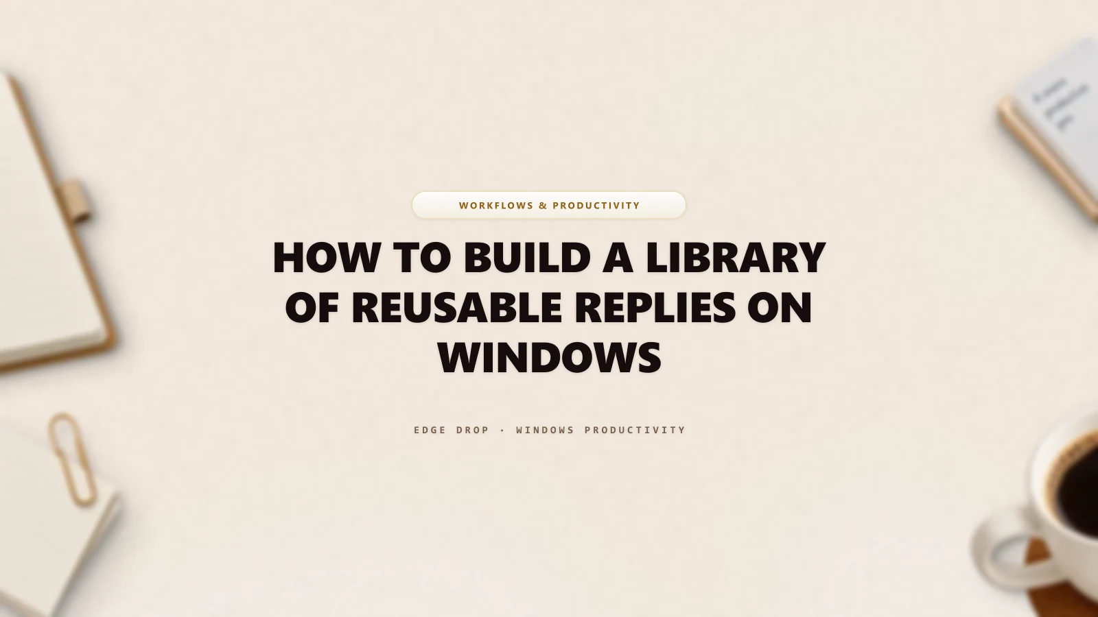 How to Build a Library of Reusable Replies on Windows — Edge Drop Guide