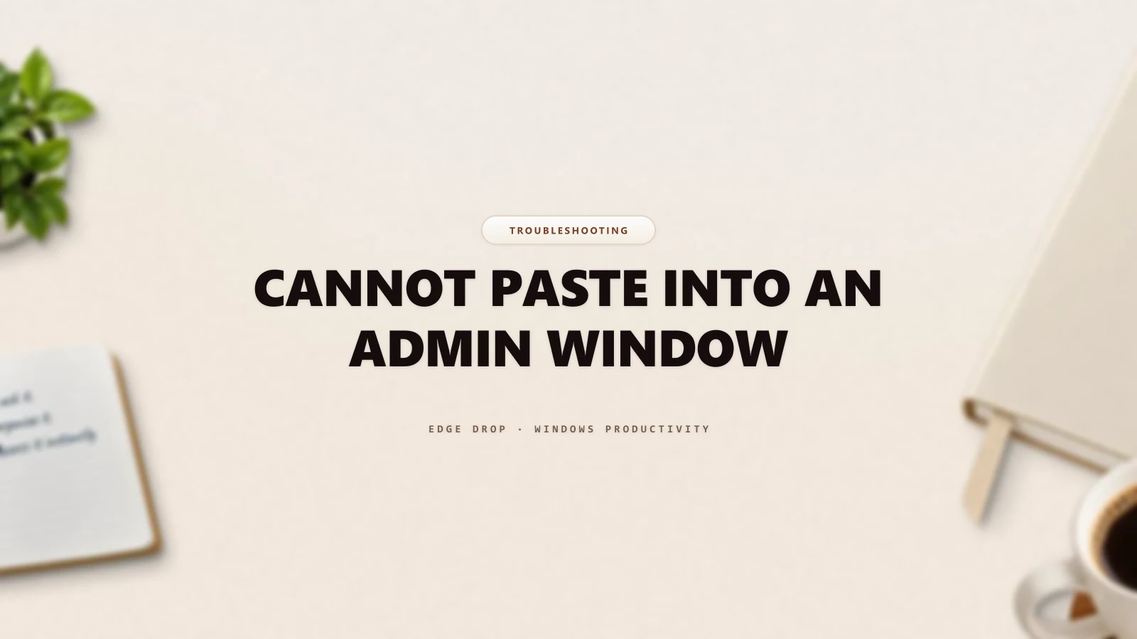 Cannot Paste Into an Admin Window — Edge Drop Guide