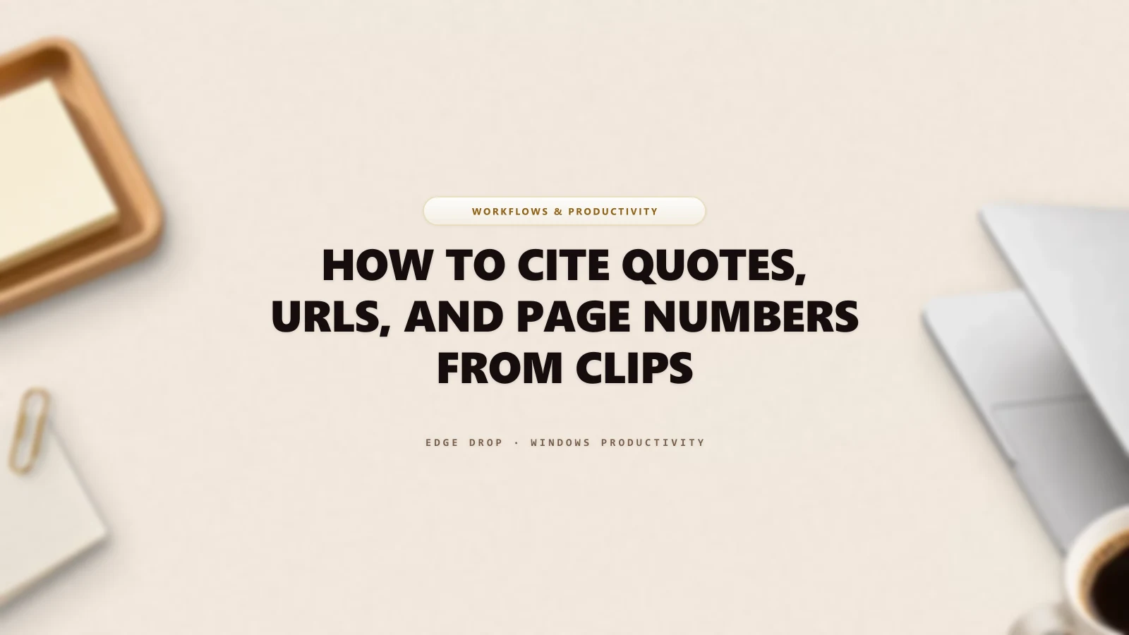How to Cite Quotes, URLs, and Page Numbers From Clips — Edge Drop Guide
