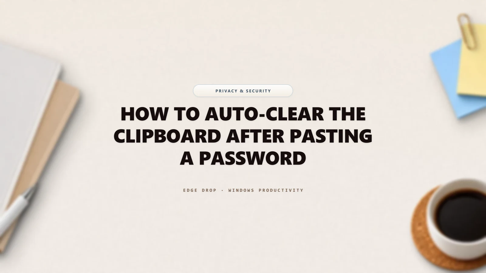 How to Auto-Clear the Clipboard After Pasting a Password — Edge Drop Guide