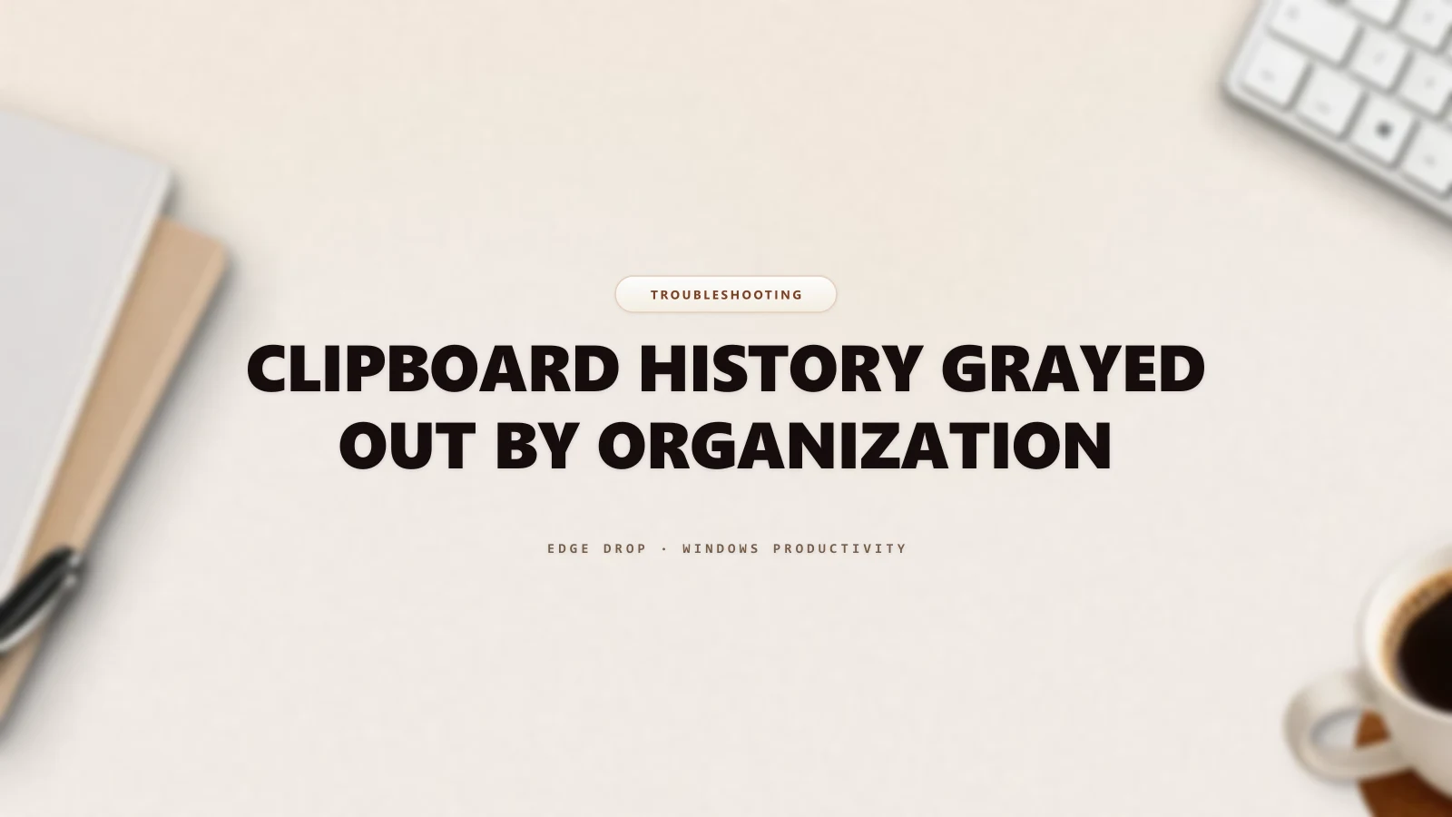 Clipboard History Grayed Out by Organization — Edge Drop Guide
