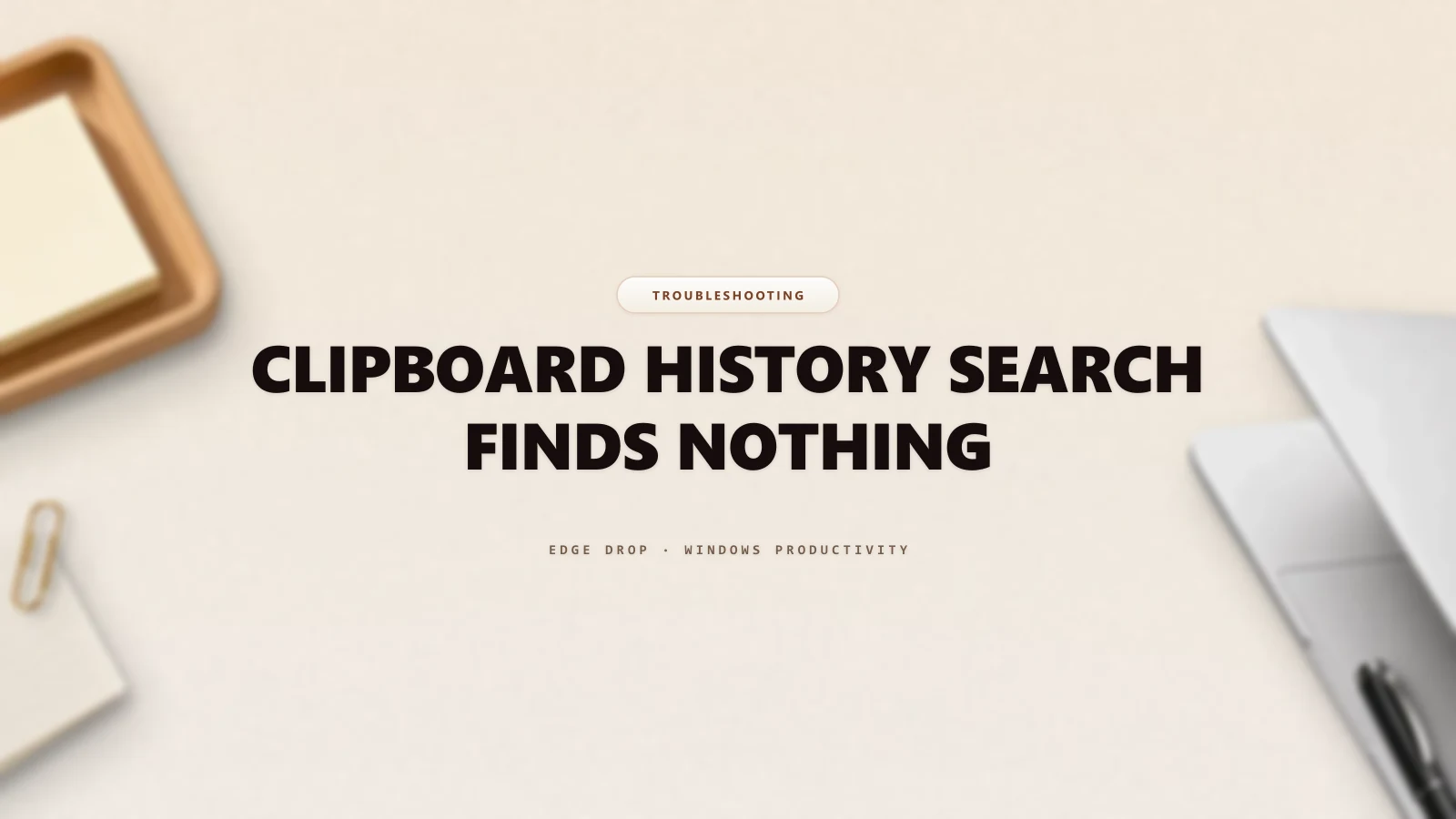 Clipboard History Search Finds Nothing — Edge Drop Guide