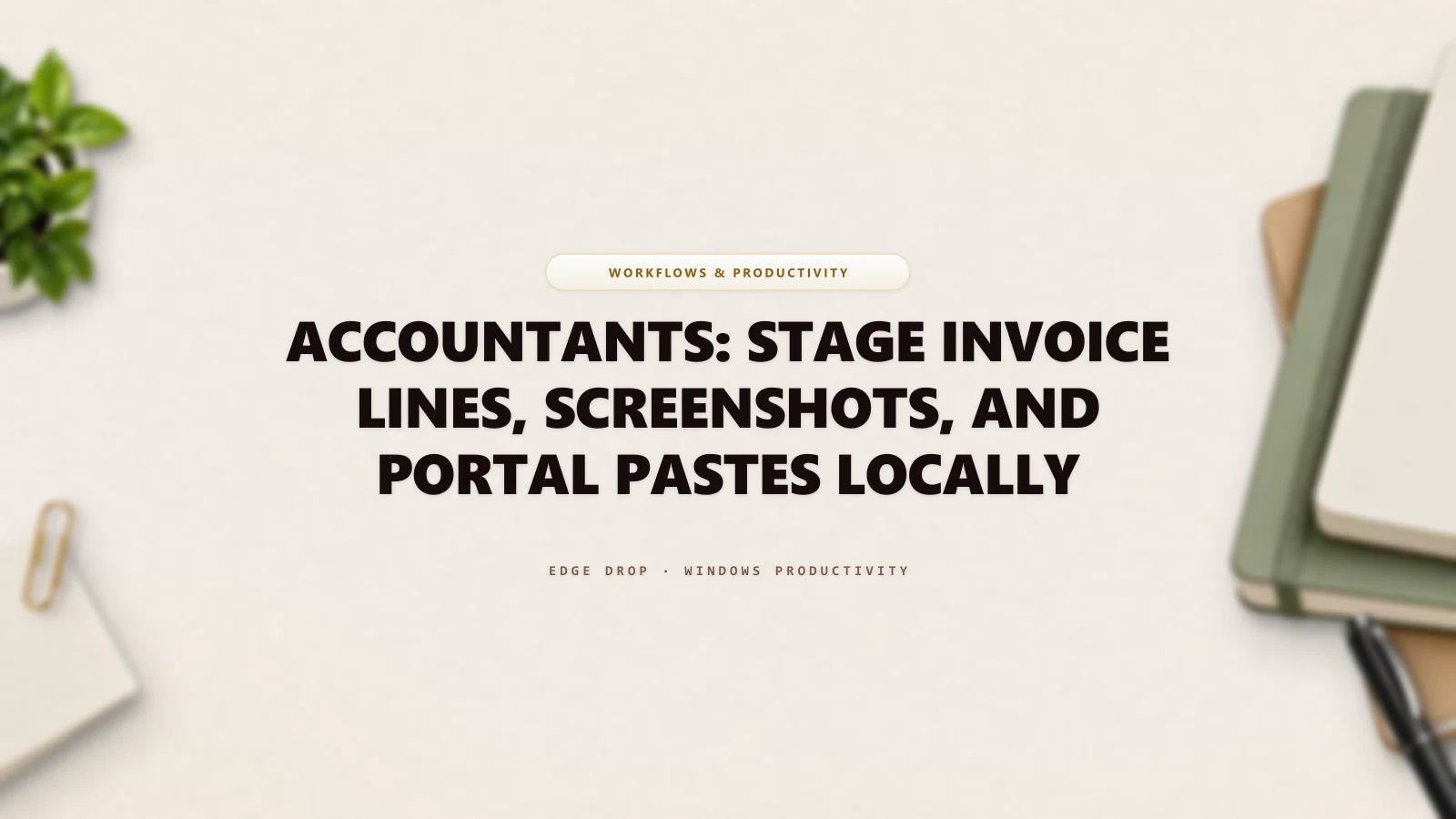 Accountants: Stage Invoice Lines, Screenshots, and Portal Pastes Locally — Edge Drop Guide