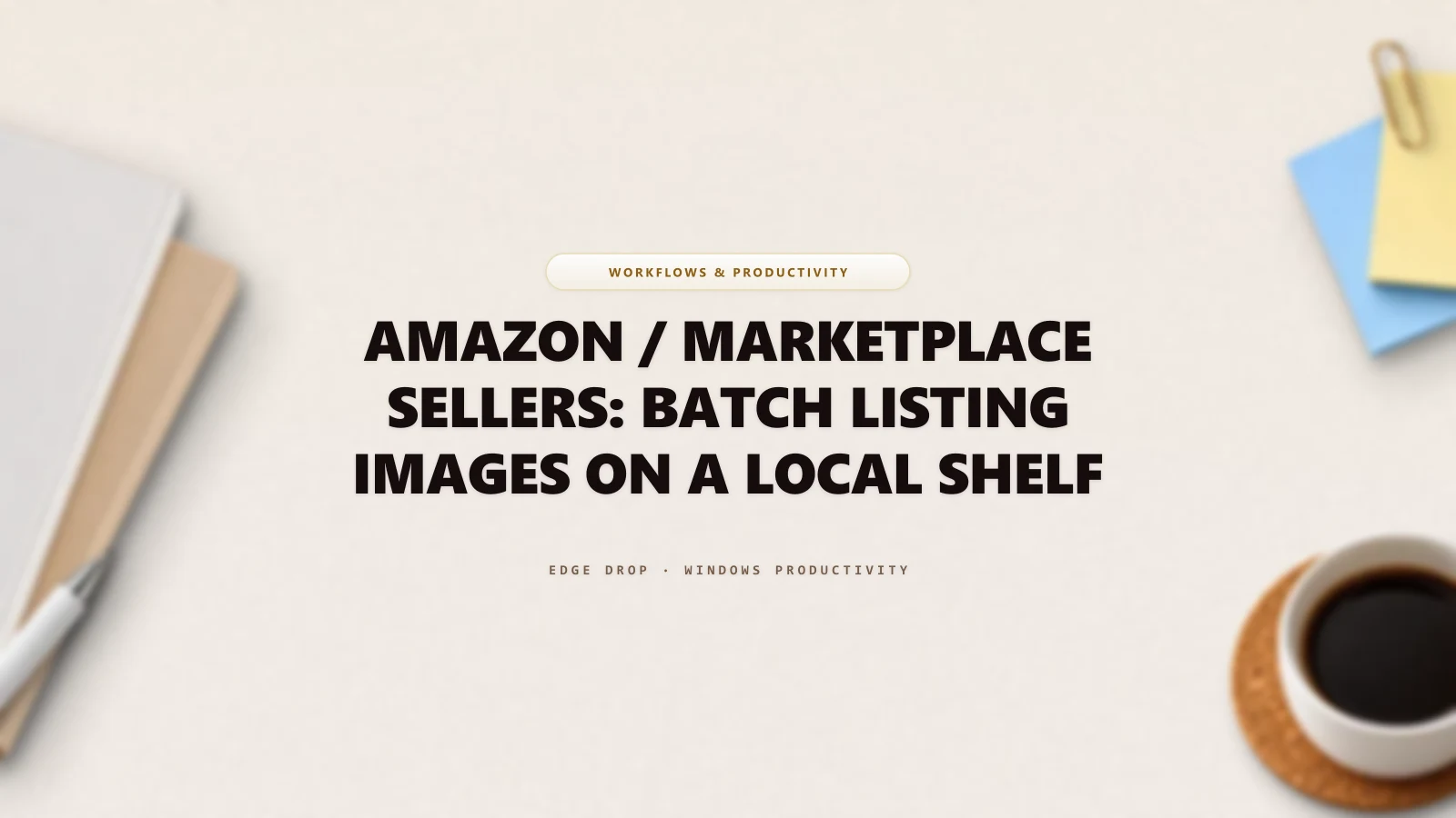 Amazon / Marketplace Sellers: Batch Listing Images on a Local Shelf — Edge Drop Guide