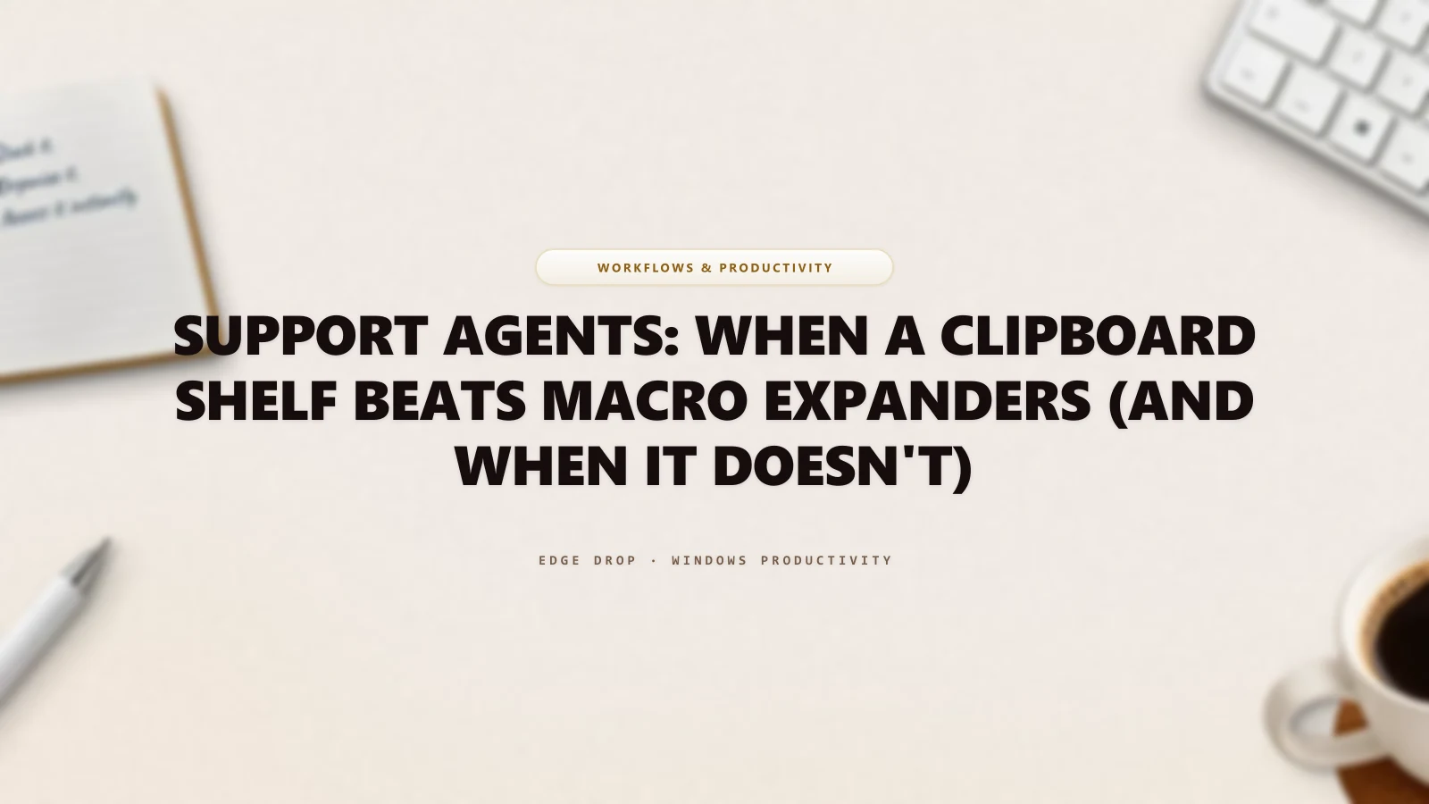Support Agents: When a Clipboard Shelf Beats Macro Expanders (and When It Doesn't) — Edge Drop Guide
