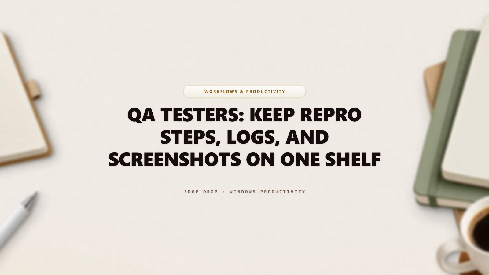QA Testers: Keep Repro Steps, Logs, and Screenshots on One Shelf — Edge Drop Guide