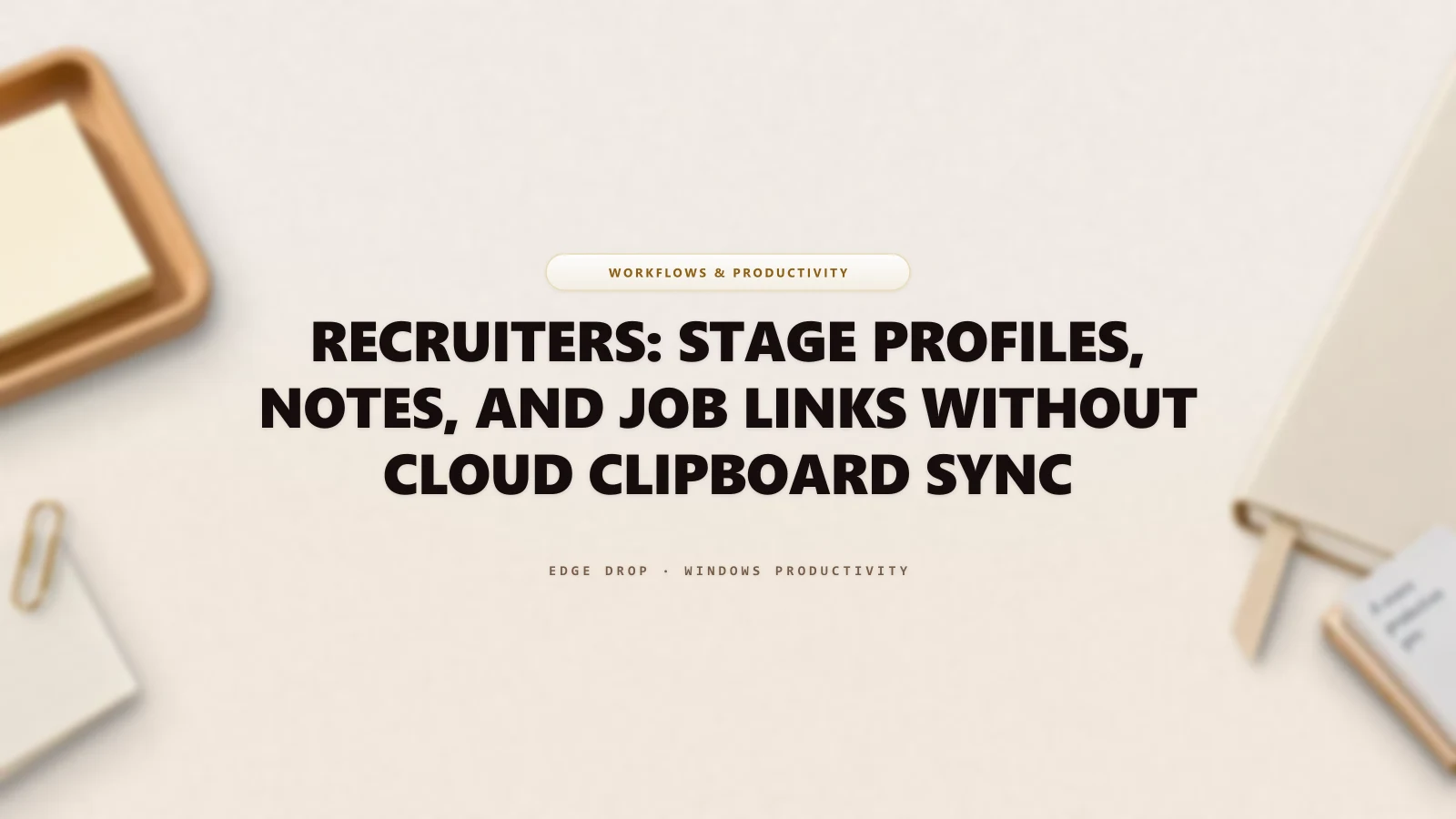 Recruiters: Stage Profiles, Notes, and Job Links Without Cloud Clipboard Sync — Edge Drop Guide