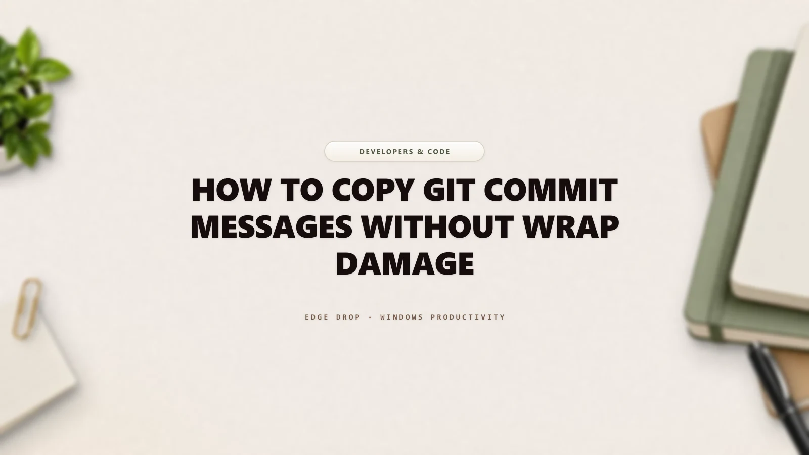 How to Copy Git Commit Messages Without Wrap Damage — Edge Drop Guide