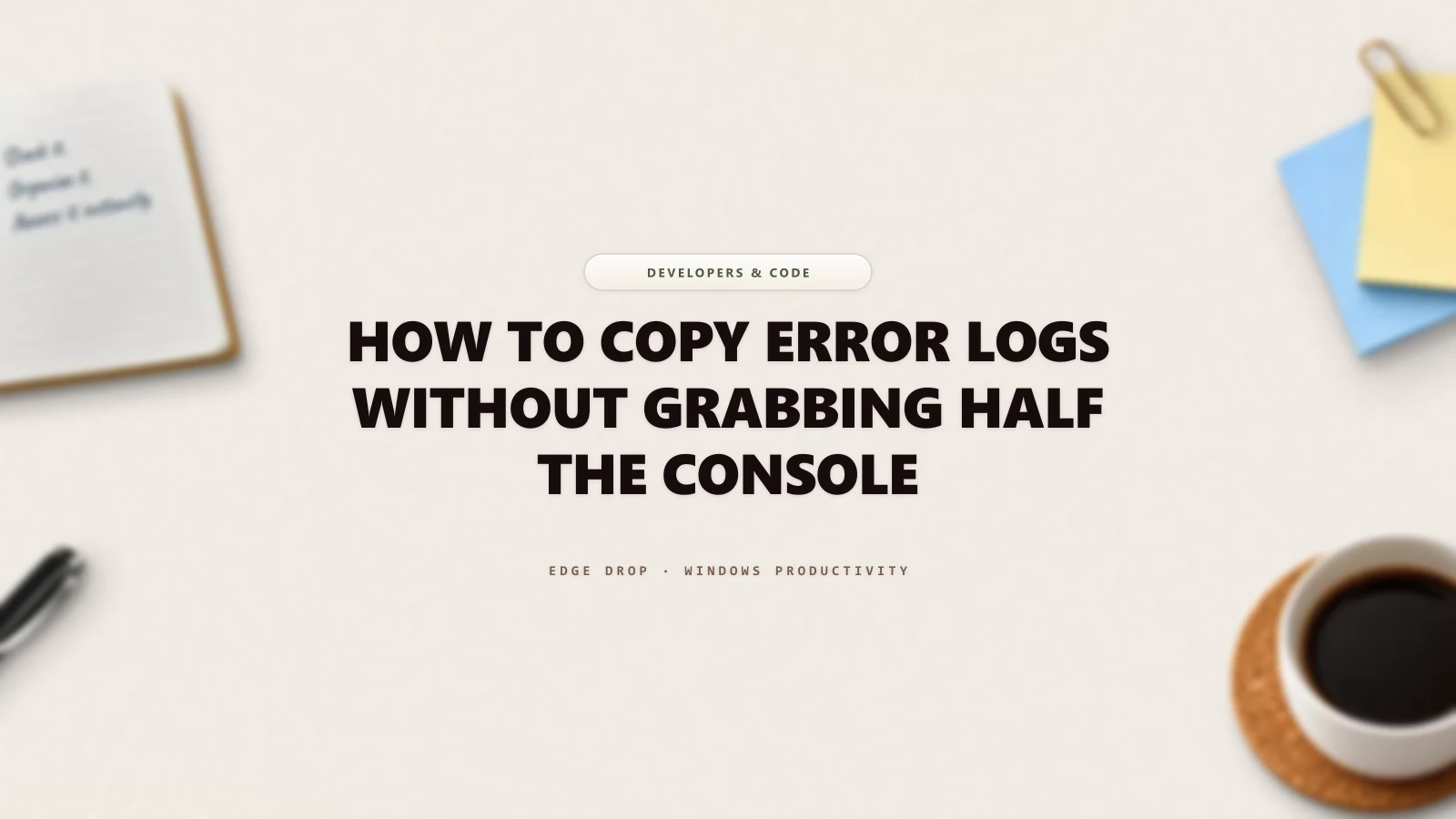 How to Copy Error Logs Without Grabbing Half the Console — Edge Drop Guide