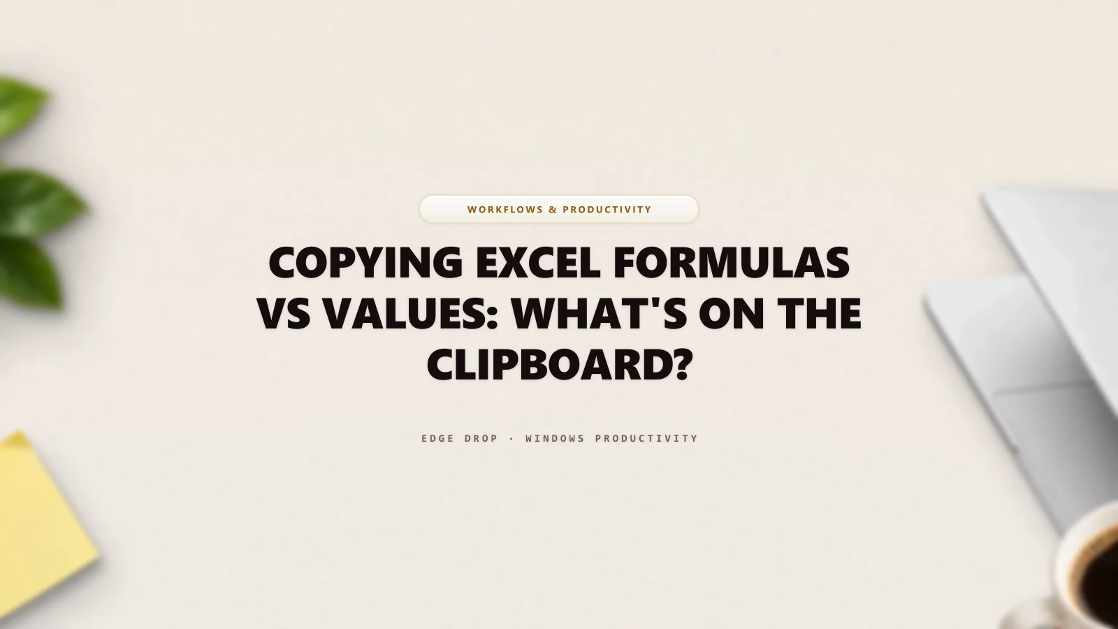 Copying Excel Formulas vs Values: What's on the Clipboard? — Edge Drop Guide