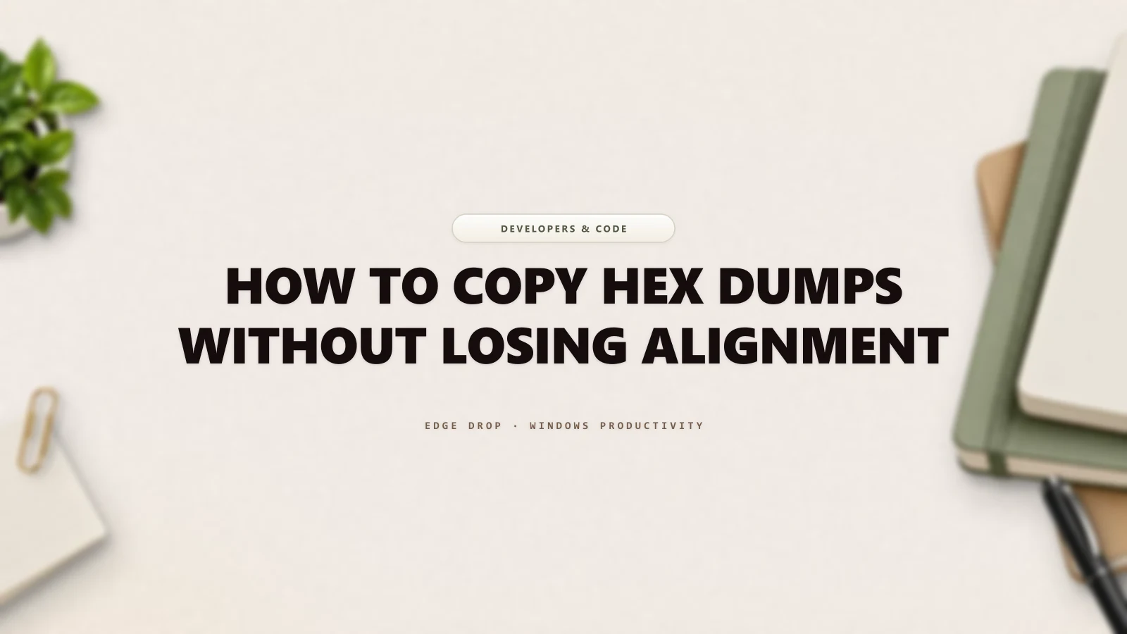 How to Copy Hex Dumps Without Losing Alignment — Edge Drop Guide