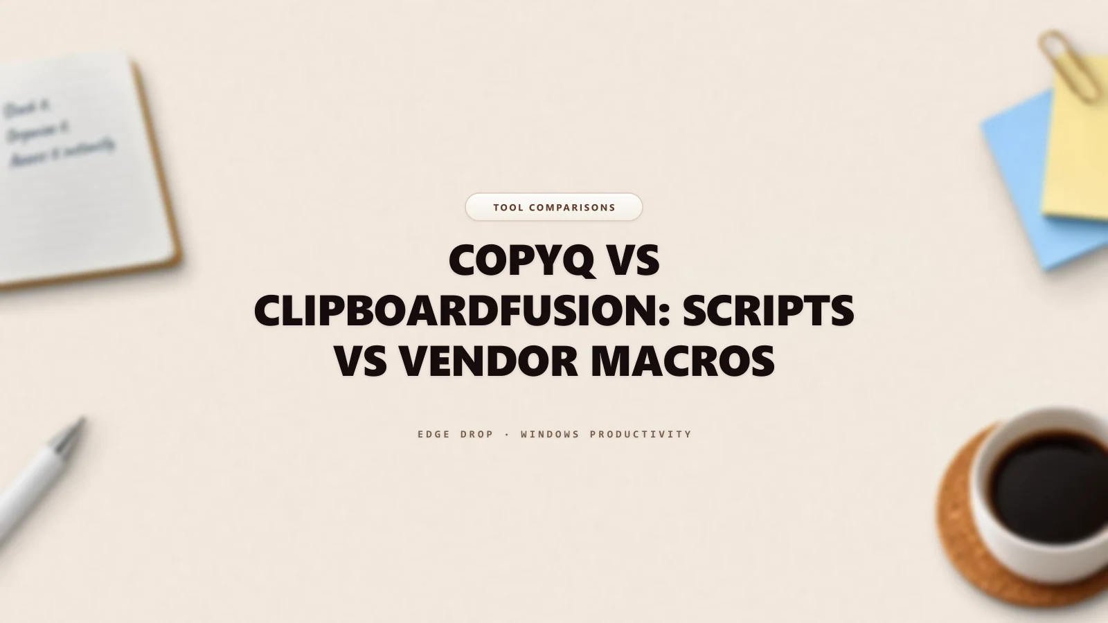 CopyQ vs ClipboardFusion: Scripts vs Vendor Macros — Edge Drop Guide