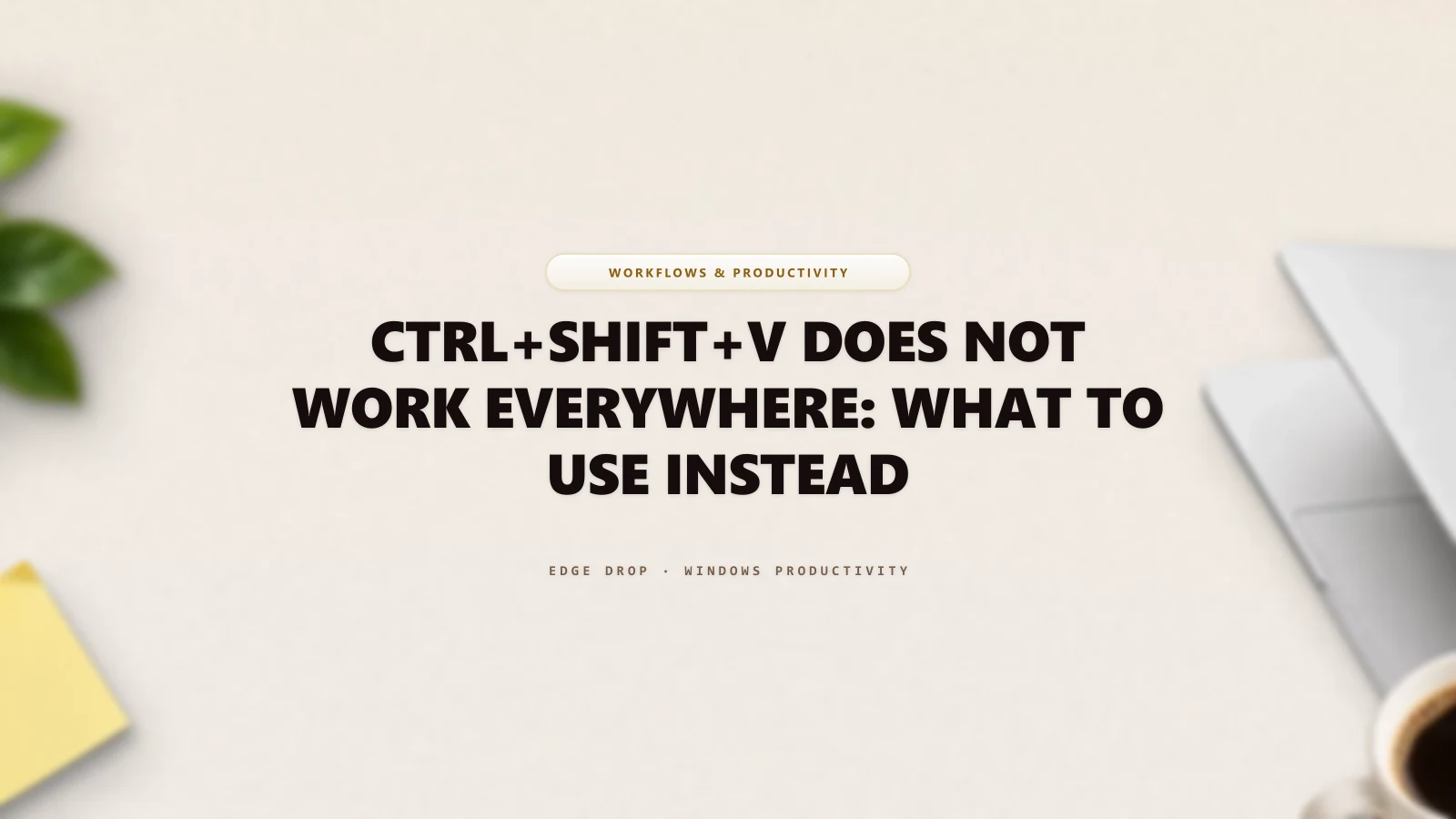 Ctrl+Shift+V Does Not Work Everywhere: What to Use Instead — Edge Drop Guide