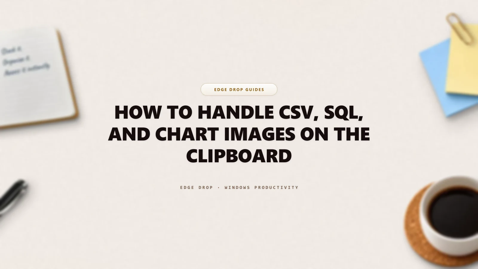 How to Handle CSV, SQL, and Chart Images on the Clipboard — Edge Drop Guide