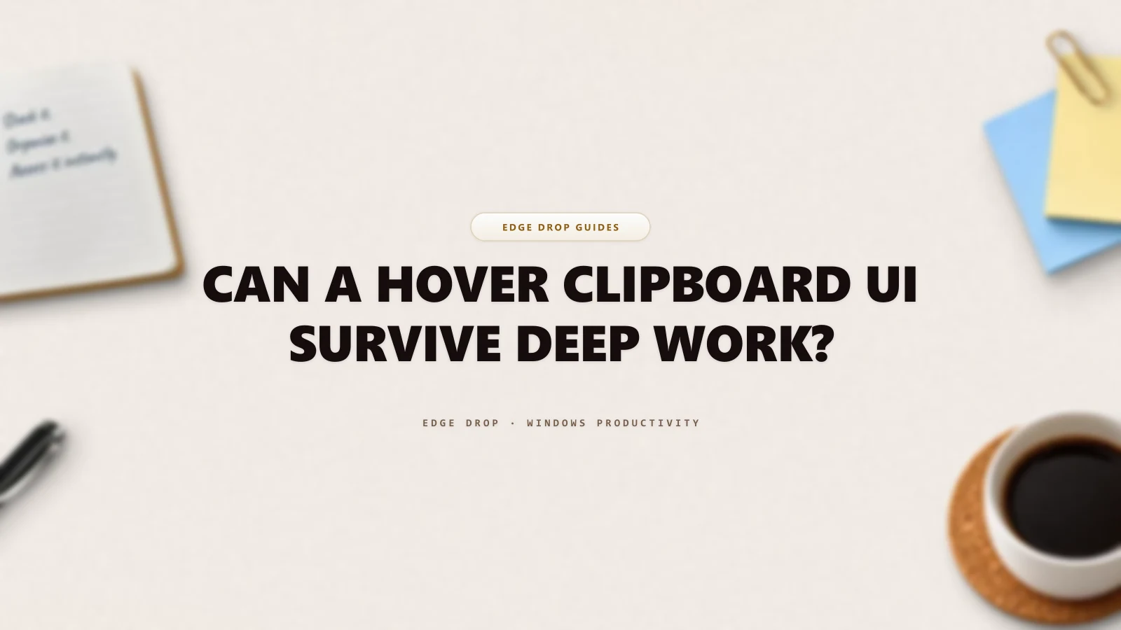 Can a Hover Clipboard UI Survive Deep Work? — Edge Drop Guide