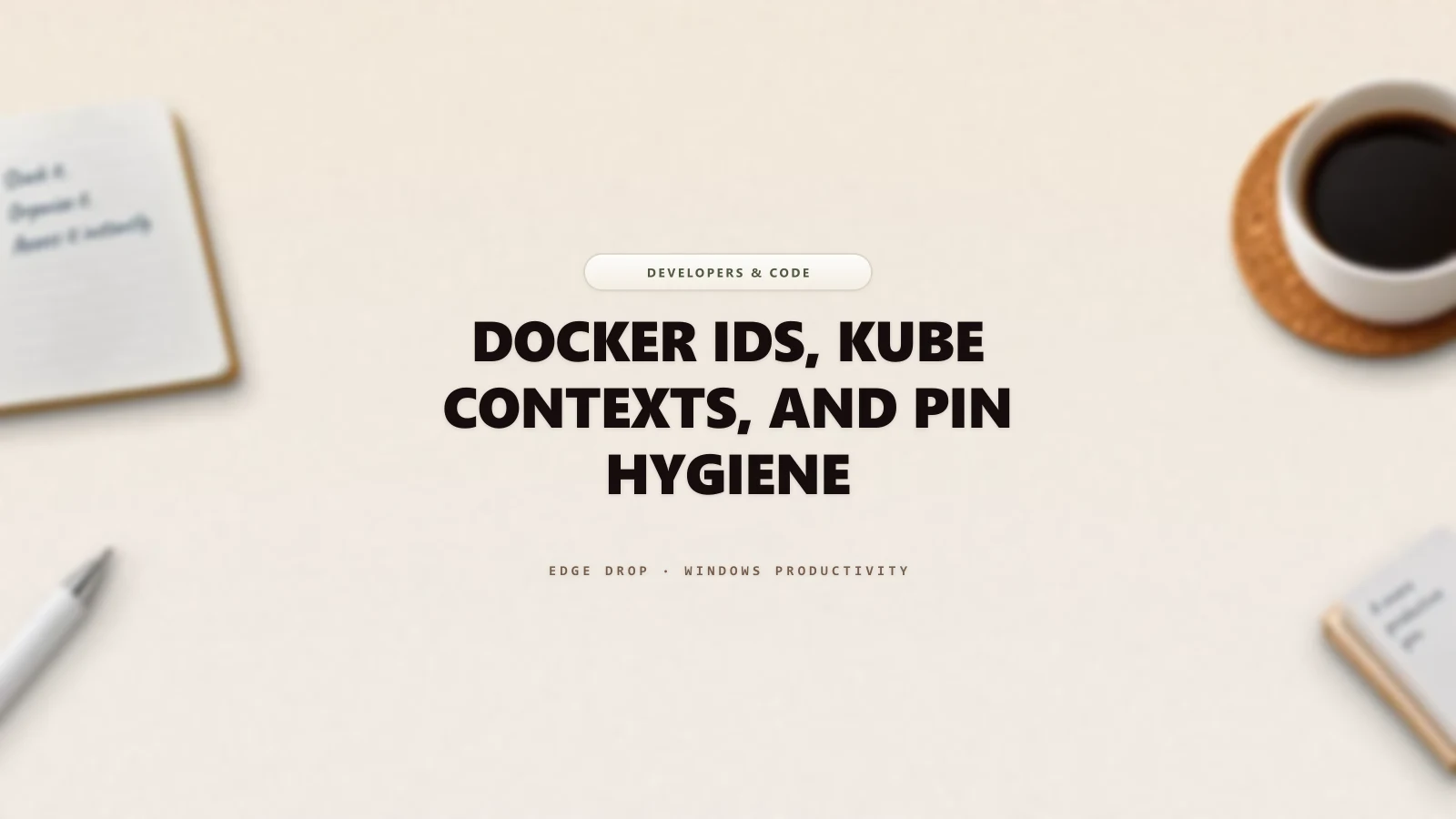 Docker IDs, Kube Contexts, and Pin Hygiene — Edge Drop Guide