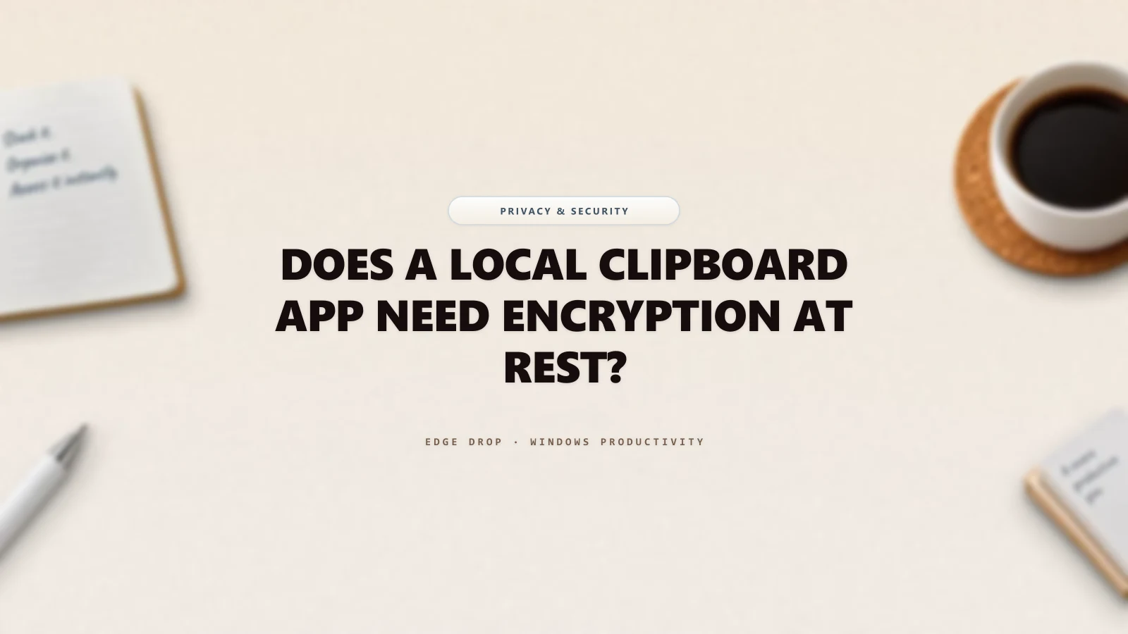 Does a Local Clipboard App Need Encryption at Rest? — Edge Drop Guide