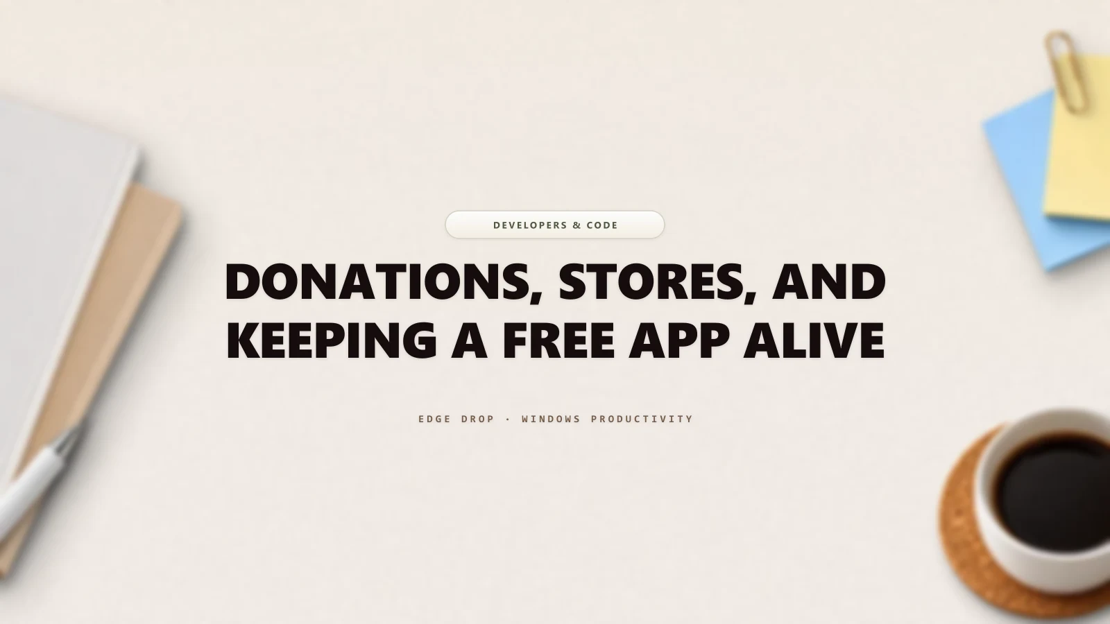 Donations, Stores, and Keeping a Free App Alive — Edge Drop Guide