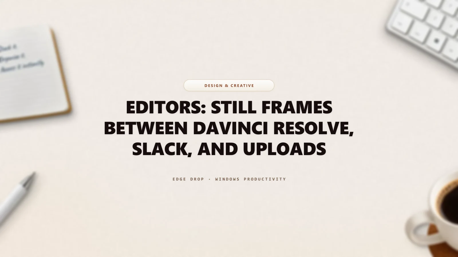 Editors: Still Frames Between DaVinci Resolve, Slack, and Uploads — Edge Drop Guide