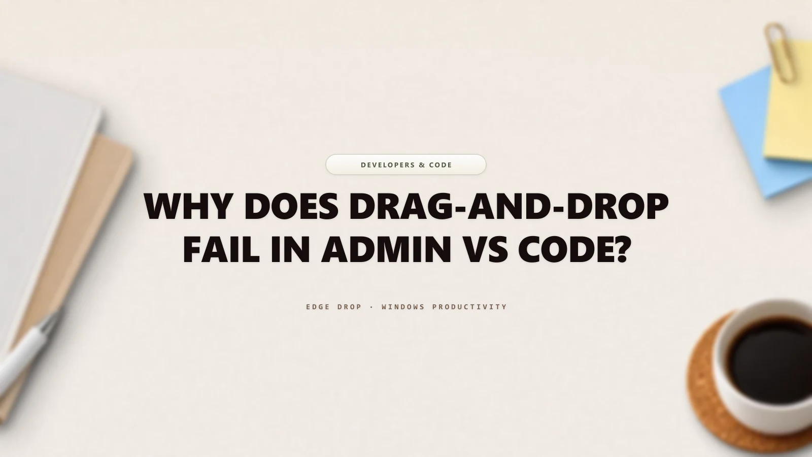 Why Does Drag-and-Drop Fail in Admin VS Code? — Edge Drop Guide