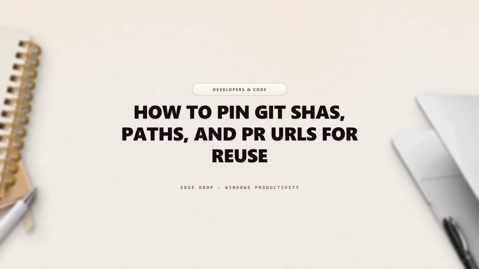 How to Pin Git SHAs, Paths, and PR URLs for Reuse — Edge Drop Guide
