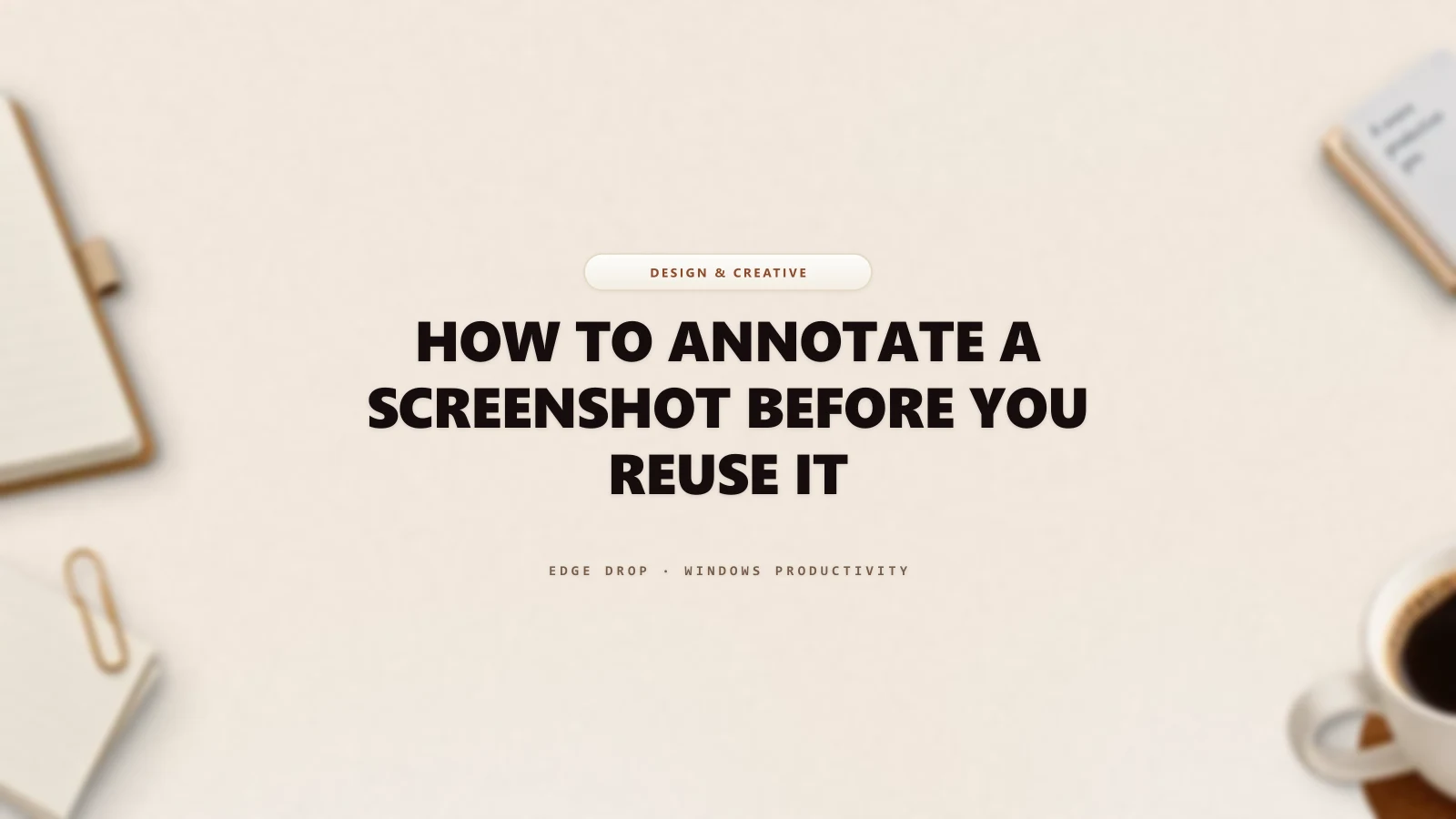How to Annotate a Screenshot Before You Reuse It — Edge Drop Guide