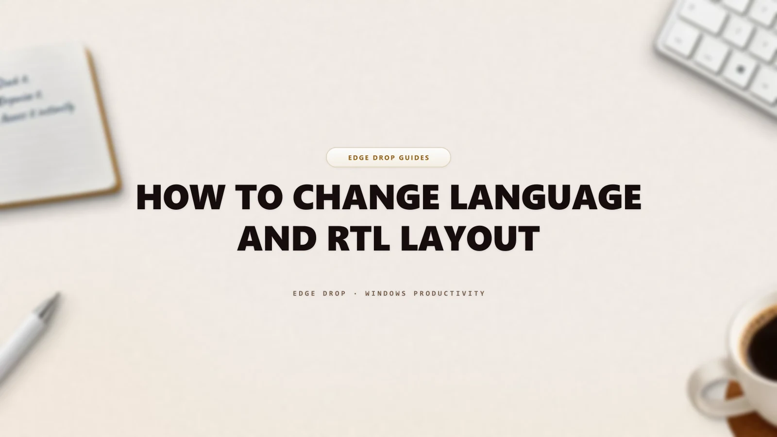 How to Change Language and RTL Layout — Edge Drop Guide