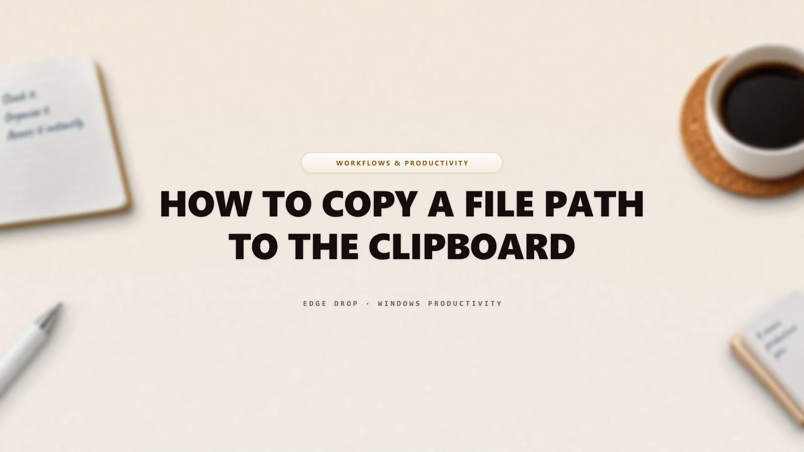 How to Copy a File Path to the Clipboard — Edge Drop Guide