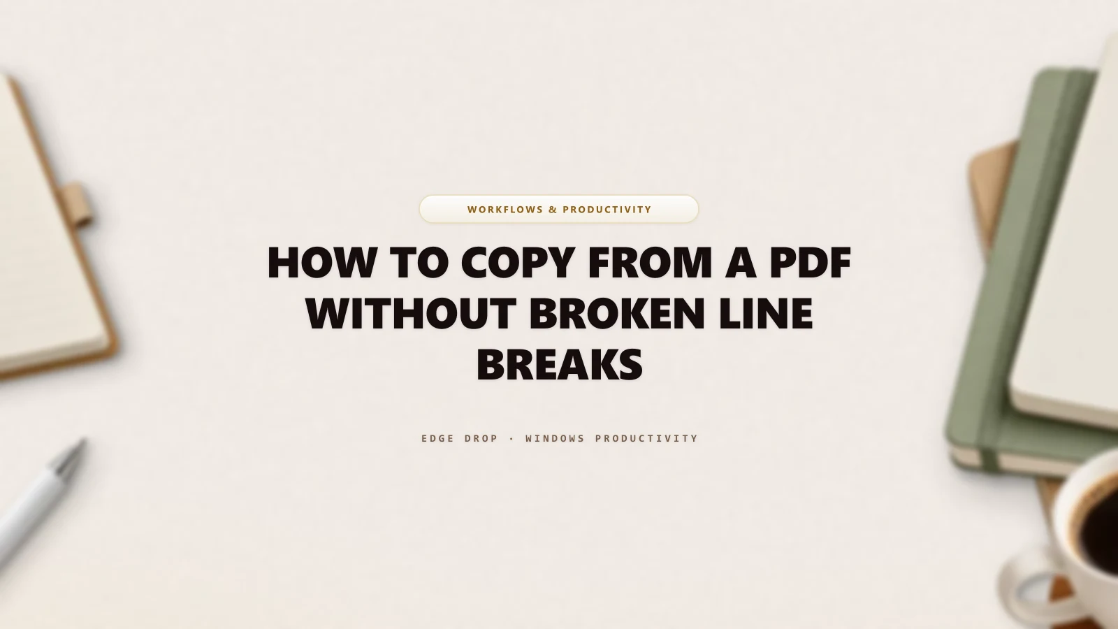 How to Copy From a PDF Without Broken Line Breaks — Edge Drop Guide