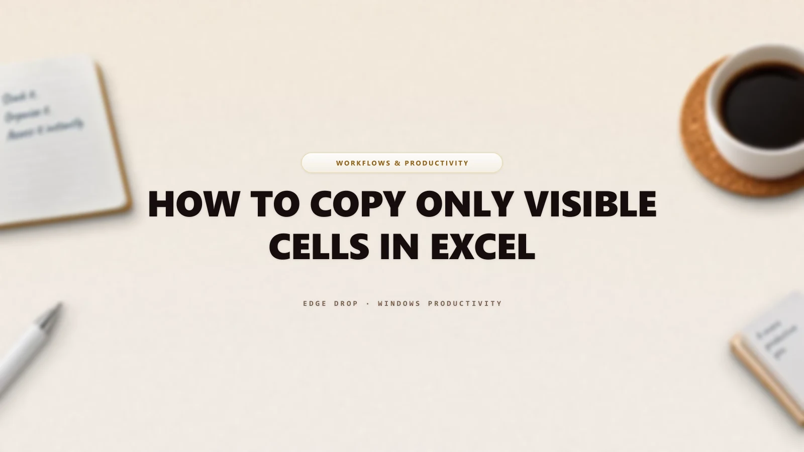 How to Copy Only Visible Cells in Excel — Edge Drop Guide