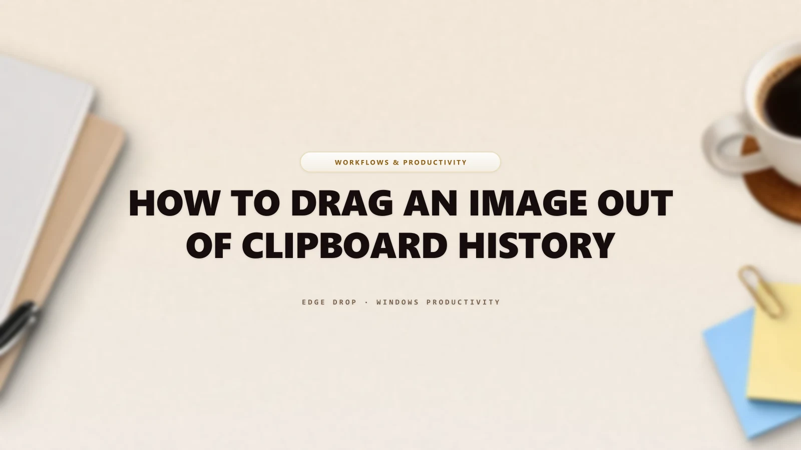 How to Drag an Image Out of Clipboard History — Edge Drop Guide