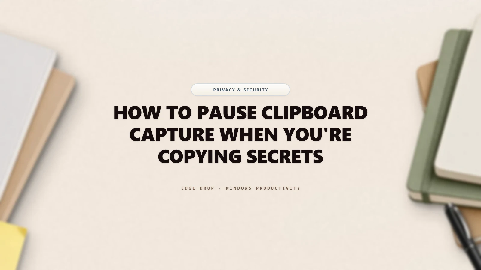 How to Pause Clipboard Capture When You're Copying Secrets — Edge Drop Guide