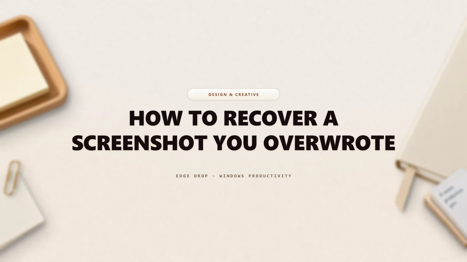 How to Recover a Screenshot You Overwrote — Edge Drop Guide