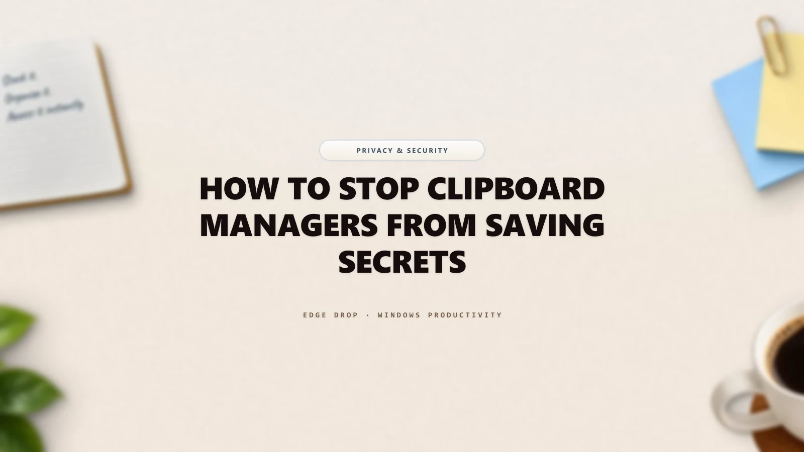 How to Stop Clipboard Managers From Saving Secrets — Edge Drop Guide