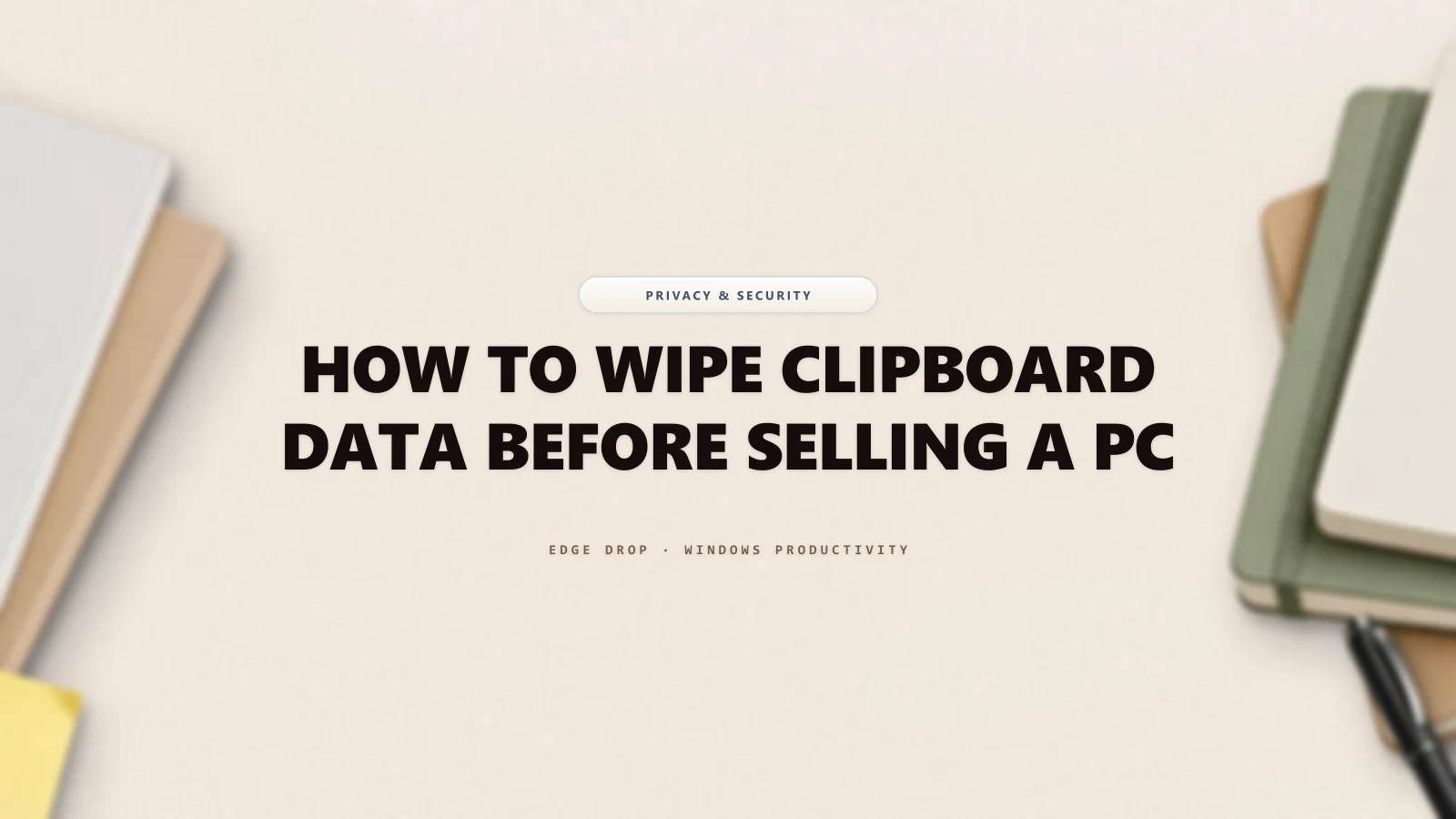 How to Wipe Clipboard Data Before Selling a PC — Edge Drop Guide