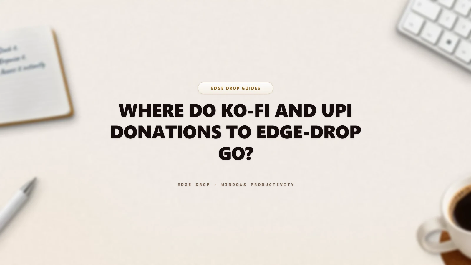 Where Do Ko-fi and UPI Donations to Edge-Drop Go? — Edge Drop Guide
