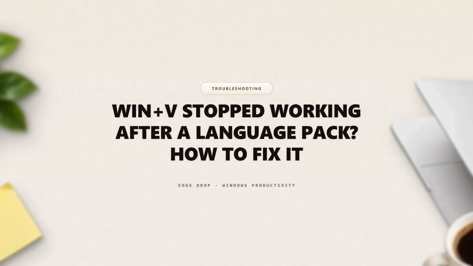Win+V Stopped Working After a Language Pack? How to Fix It — Edge Drop Guide