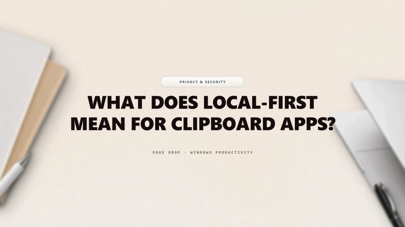What Does Local-First Mean for Clipboard Apps? — Edge Drop Guide