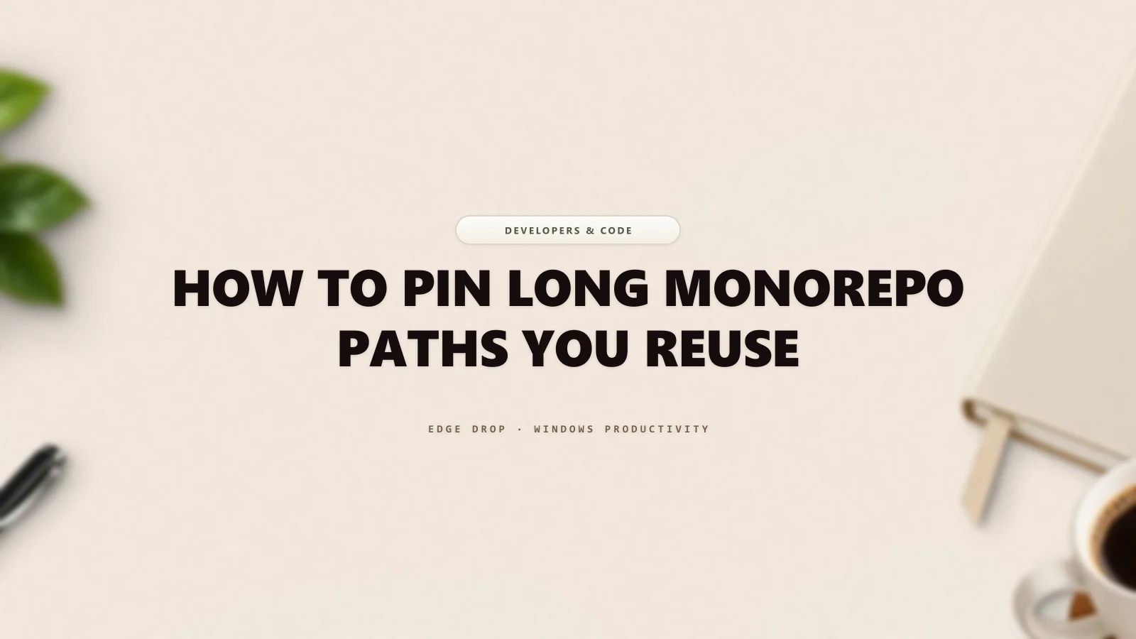 How to Pin Long Monorepo Paths You Reuse — Edge Drop Guide