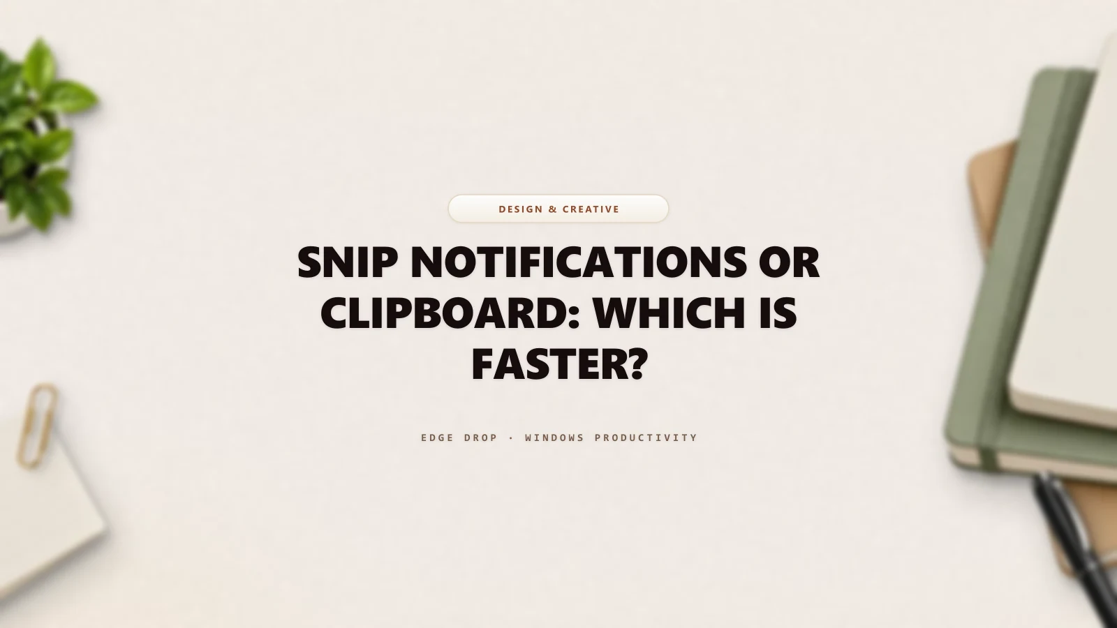 Snip Notifications or Clipboard: Which Is Faster? — Edge Drop Guide