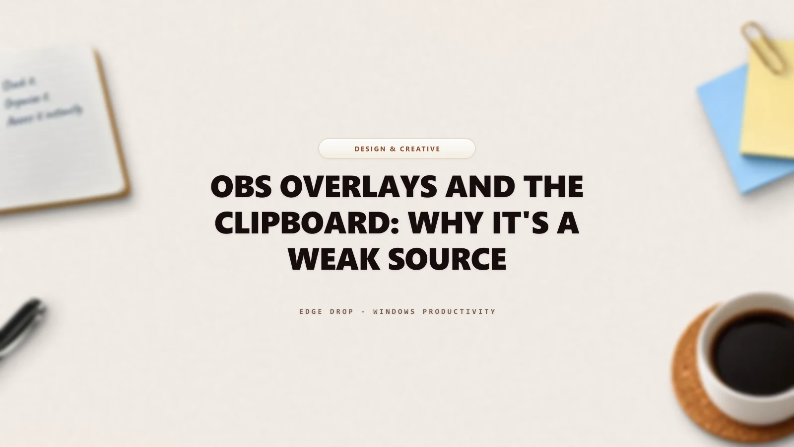 OBS Overlays and the Clipboard: Why It's a Weak Source — Edge Drop Guide