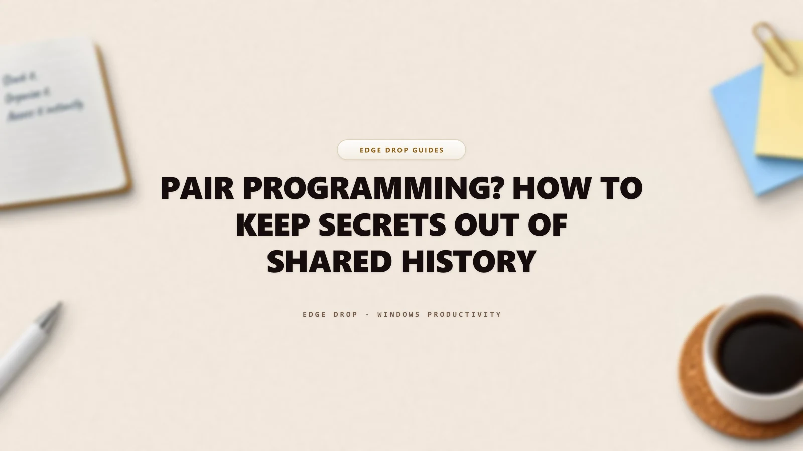 Pair Programming? How to Keep Secrets Out of Shared History — Edge Drop Guide