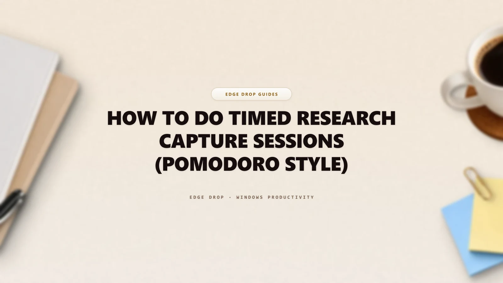 How to Do Timed Research Capture Sessions (Pomodoro Style) — Edge Drop Guide