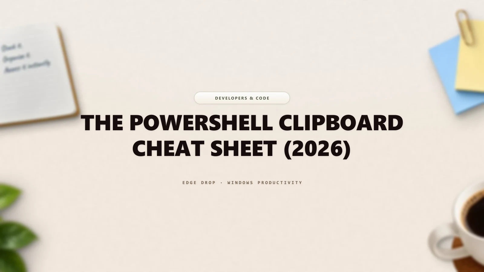 The PowerShell Clipboard Cheat Sheet (2026) — Edge Drop Guide