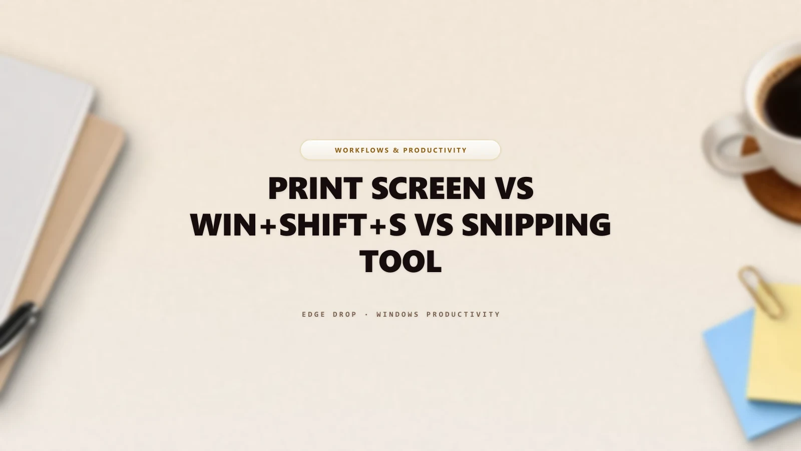 Print Screen vs Win+Shift+S vs Snipping Tool — Edge Drop Guide