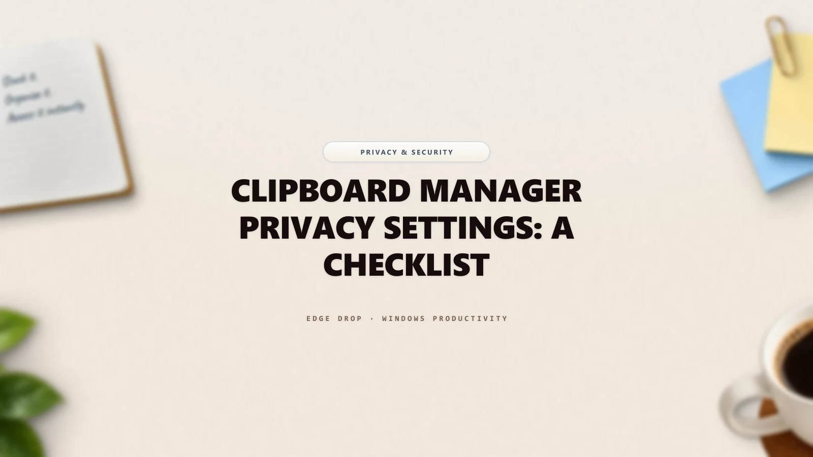Clipboard Manager Privacy Settings: A Checklist — Edge Drop Guide